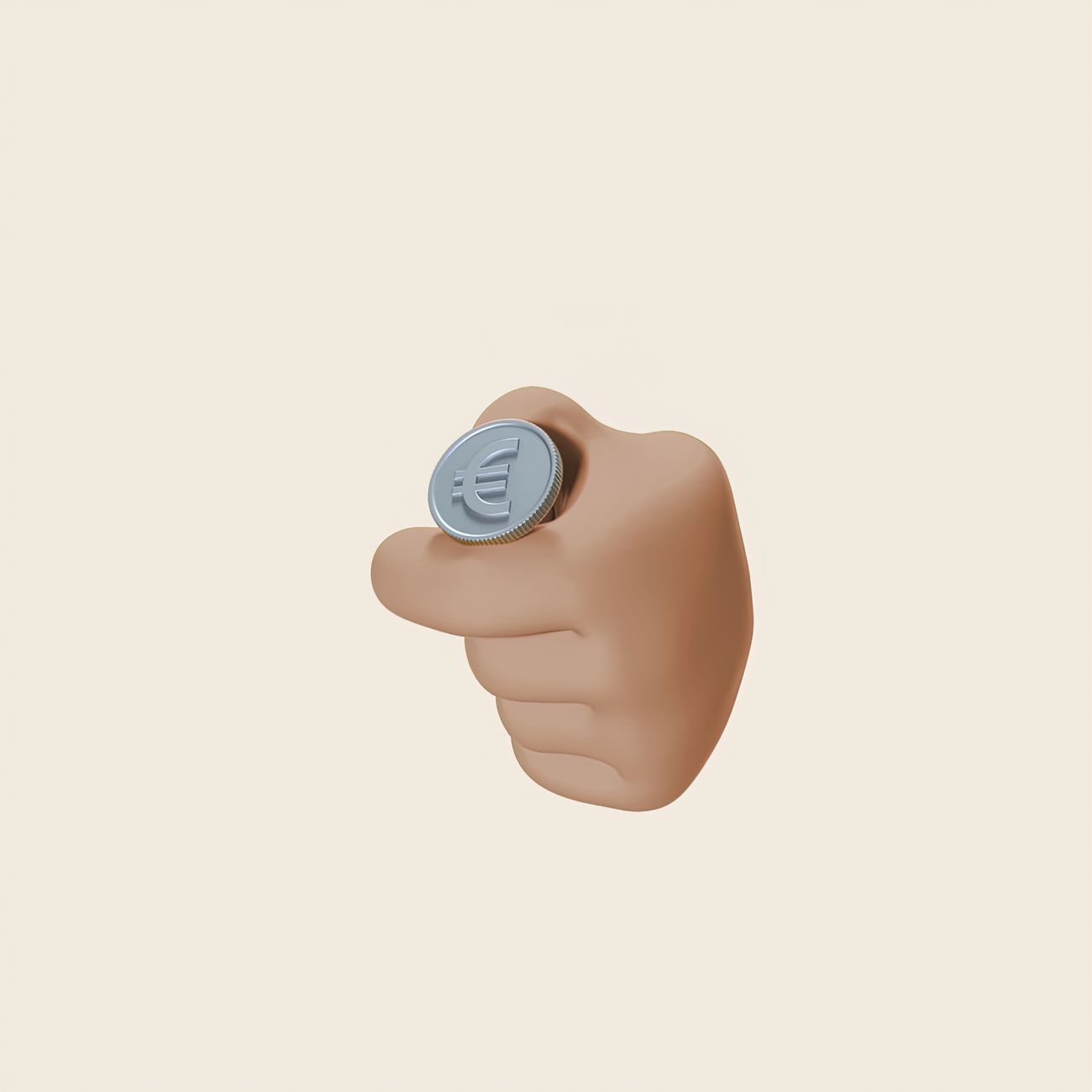 an animation of hand about to flip a coin